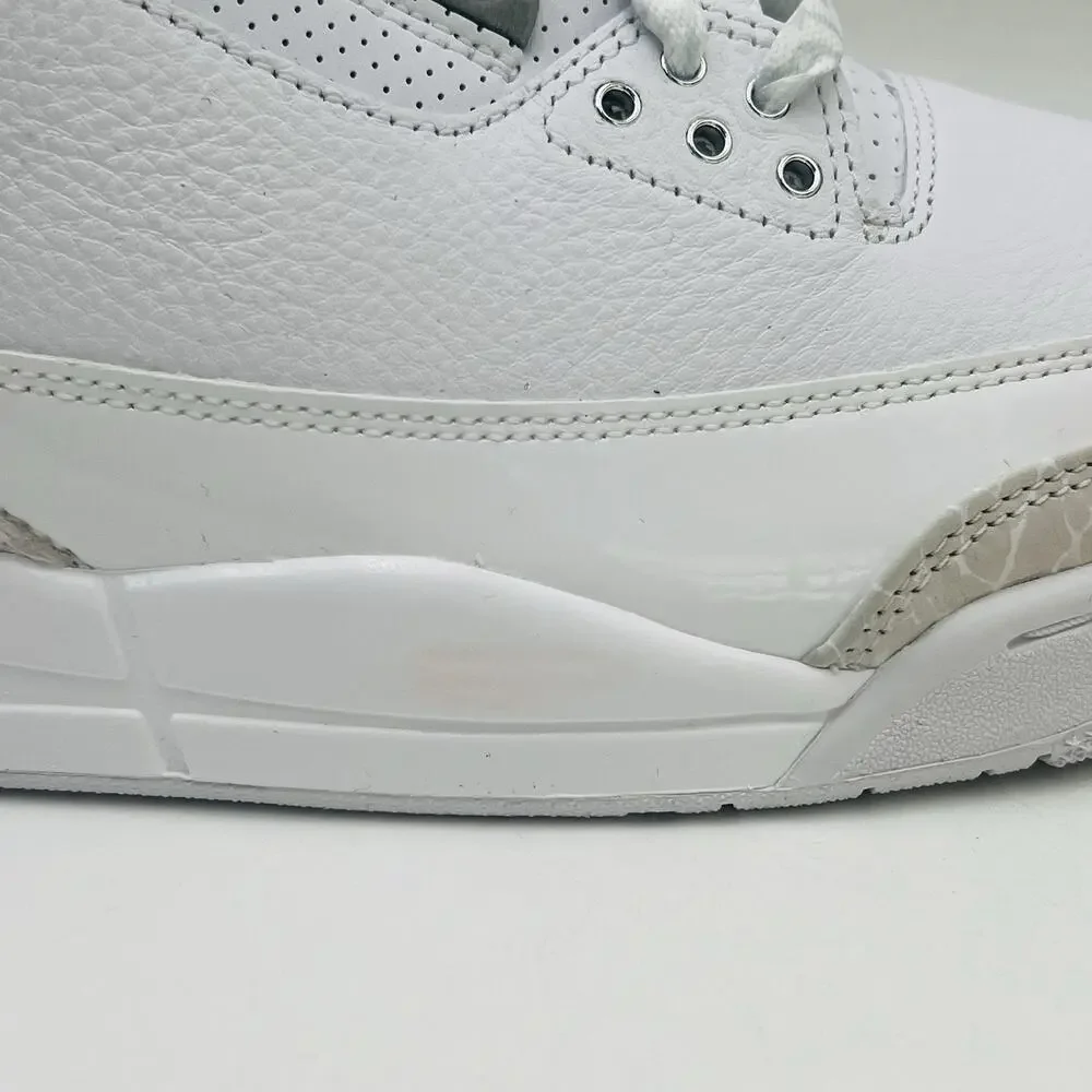 Nike Air Jordan 3 Retro White Silver Sneakers CT8532 111 Men Size 11 NEW